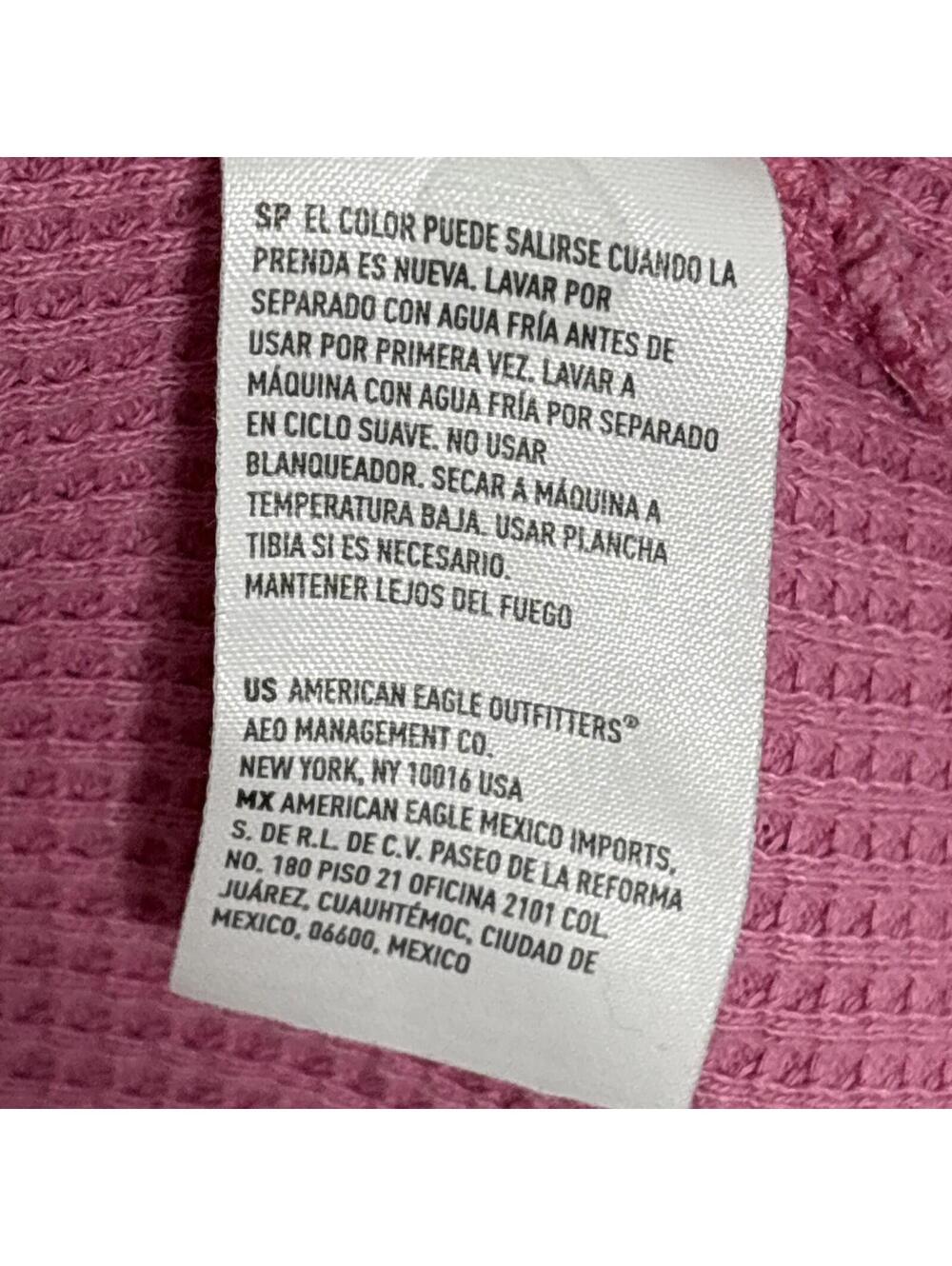 American Eagle Pink Waffle Knit Shacket Medium Hoodie Button Up - Picture 14 of 14
